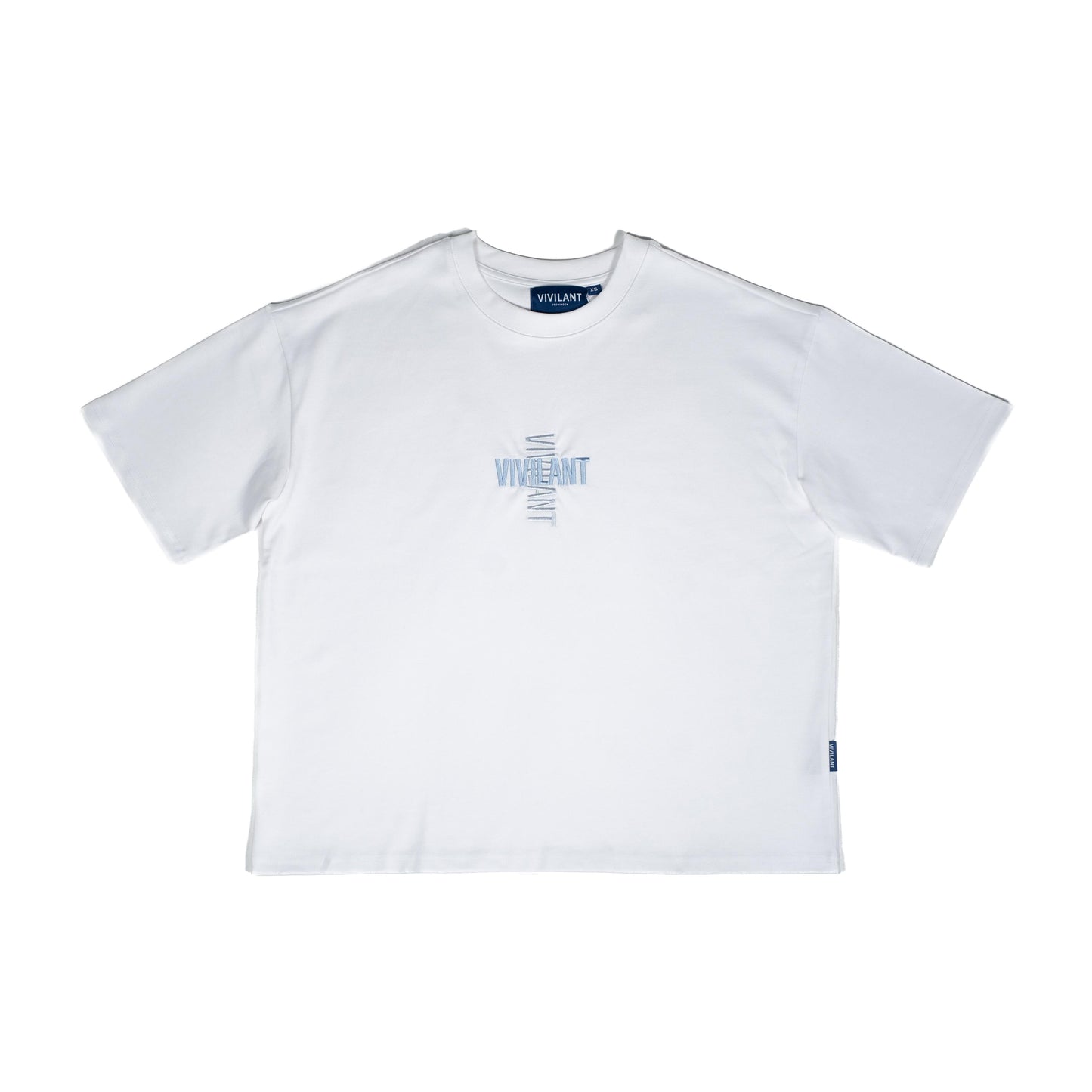 Boxy fit t-shirt white/blue