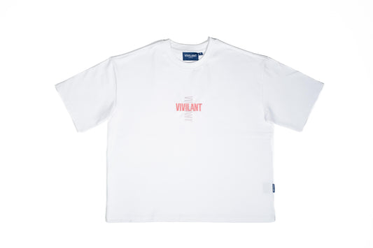 Boxy fit t-shirt wit/roze