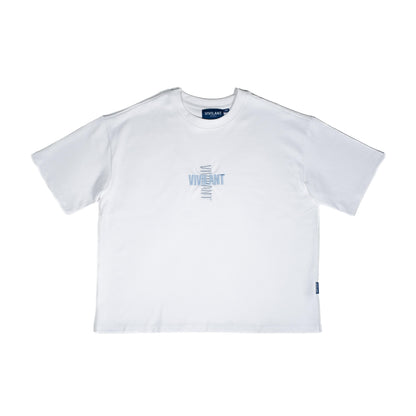 Boxy fit t-shirt white/blue